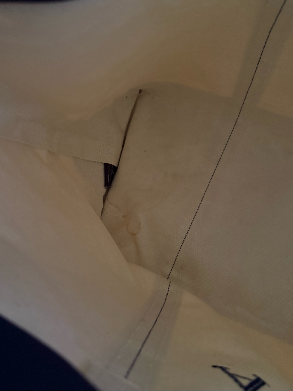 L.L. Bean Large Navy Canvas Tote with Monogram - Picture 9 of 10